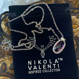 Nikola Valenti 18K White Gold African Violet Necklace